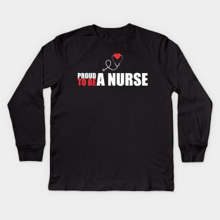 Cute Proud To Be a Nurse Registered RN Nursing Kids Long Sleeve T-Shirt